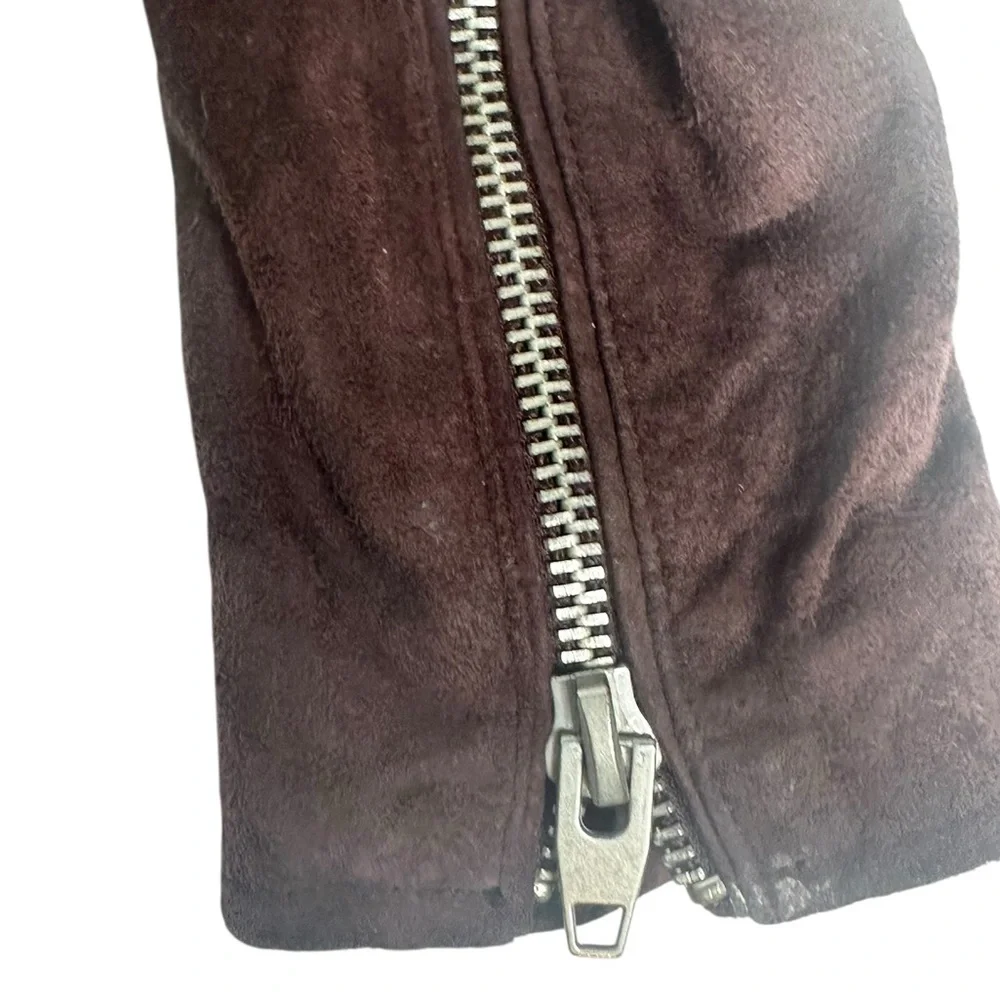 SL8 by BlankNYC Marion Suede Moto Jacket in eggplant xs - Picture 7 of 13